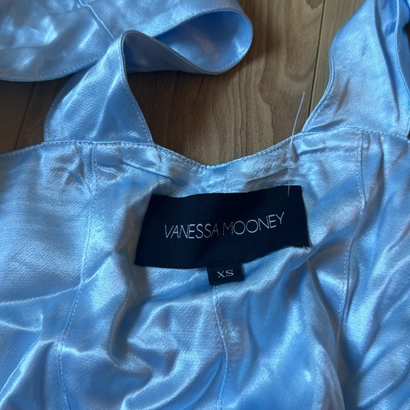 THE ELISABETH ROMPER DRESS - SKY BLUE SATIN - Picture 5 of 6